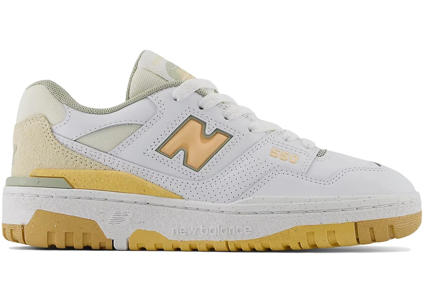 Детские кроссовки с принтом New Balance 550, White/Peach Blossom