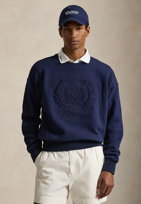 Свитшот хлопковый Wimbledon Vintage Fit Crest Sweatshirt Polo Ralph Lauren, Refined темно-синий