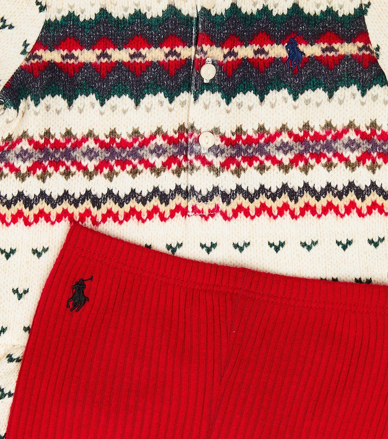 Комплект из худи и леггинсов из смесового хлопка Polo Ralph Lauren Kids, мультиколор — фото 3
