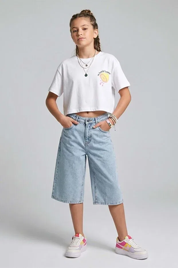 Детские шорты для девочек джинсовые Pd Kids, Blue — фото 2