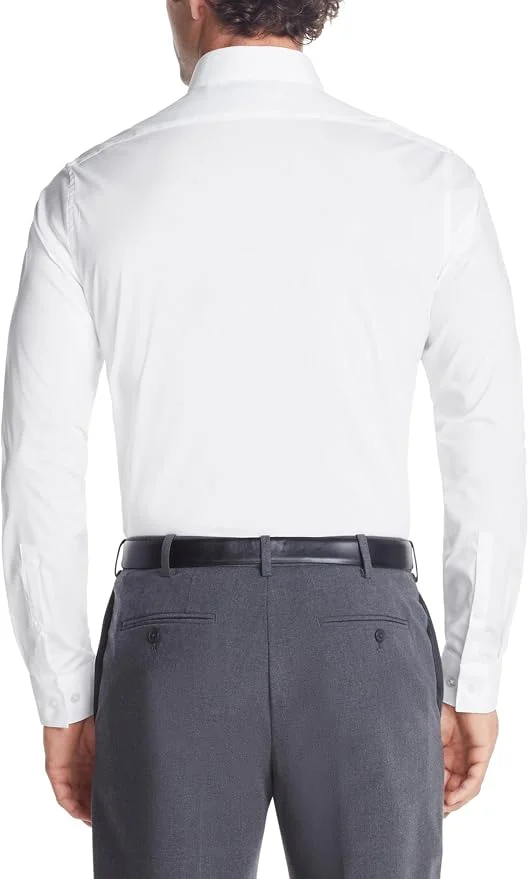 Мужская рубашка Calvin Klein Slim Fit Stretch Flex с воротником, белый — фото 2