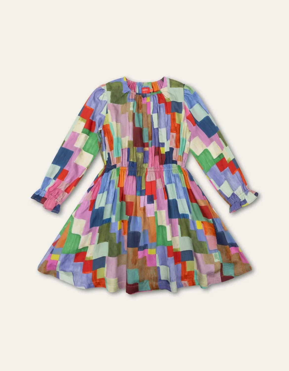 Детское платье для девочек с длинным рукавом с принтом Danne Long Sleeve Wedgwood Printed Oilily, мультиколор — фото 2