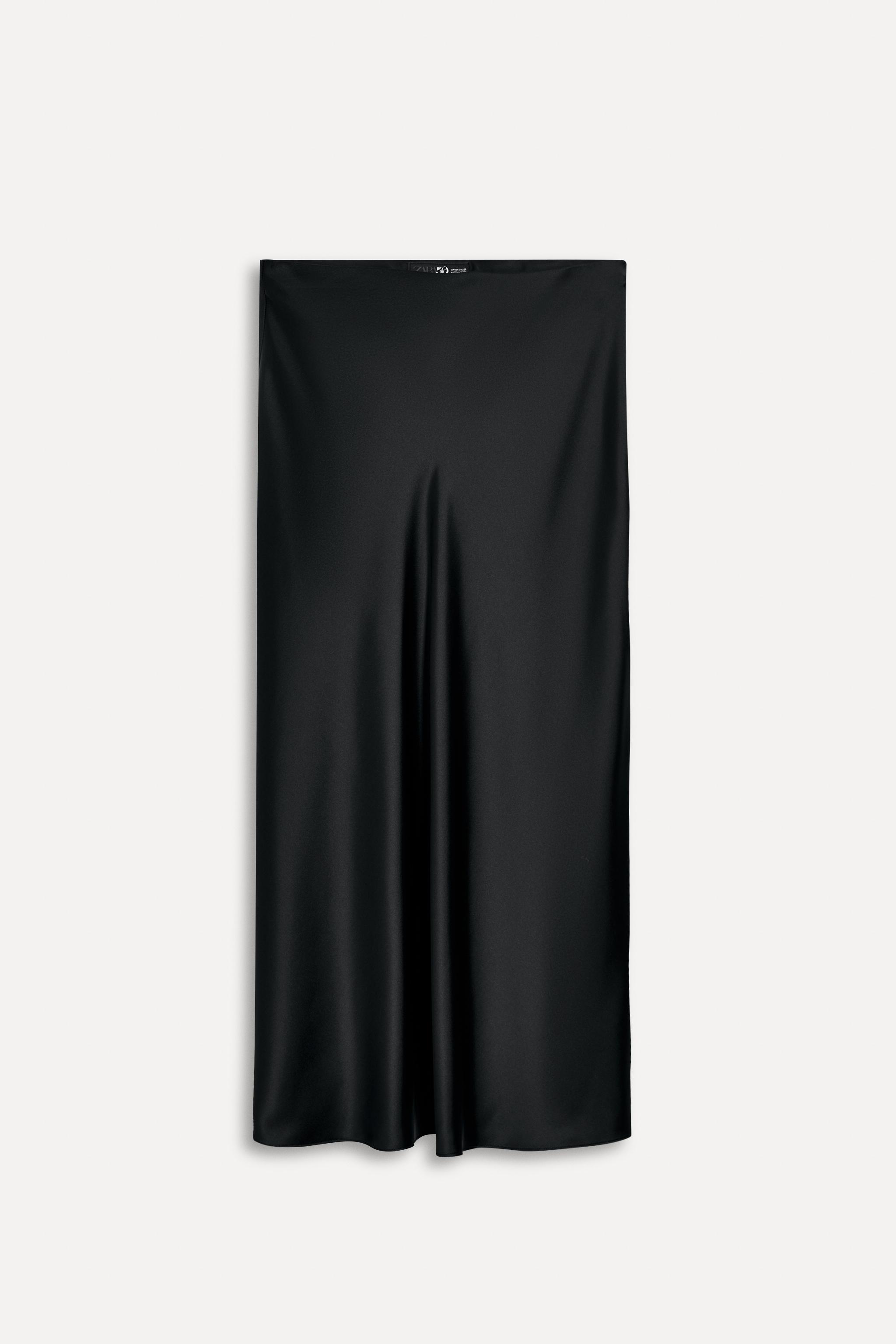 

Юбка Zara Satin Midi 50th Anniversary, черный
