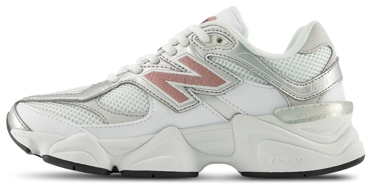 Кроссовки для девочек 9060 New Balance, белый/розовый — фото 2