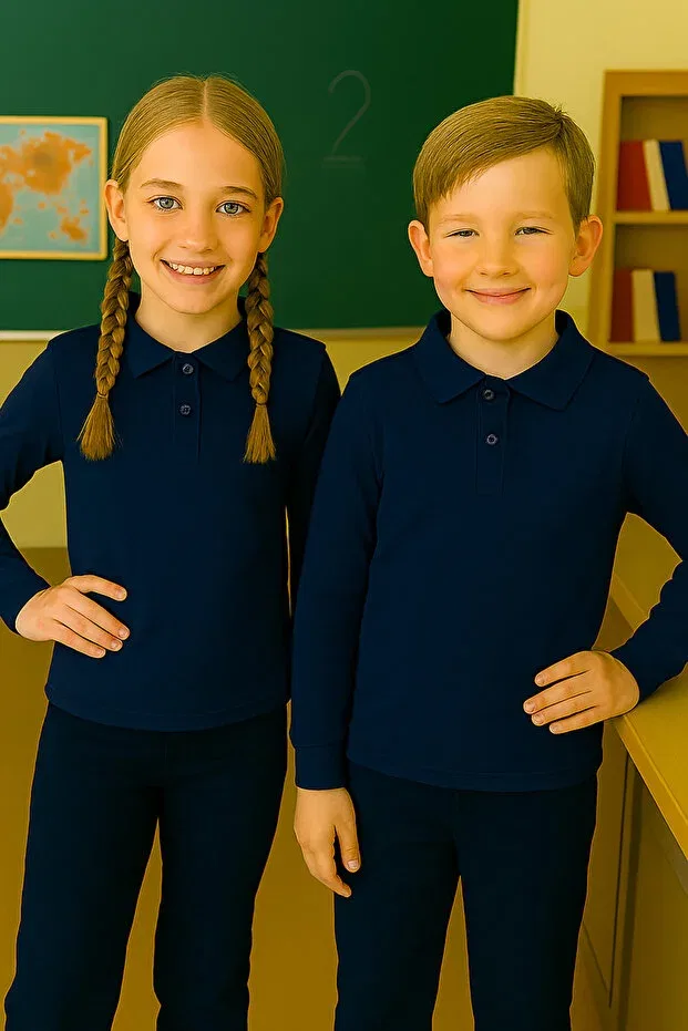 Детские свитшот для девочек с длинным рукавом Chulfa, Navy Blue — фото 4