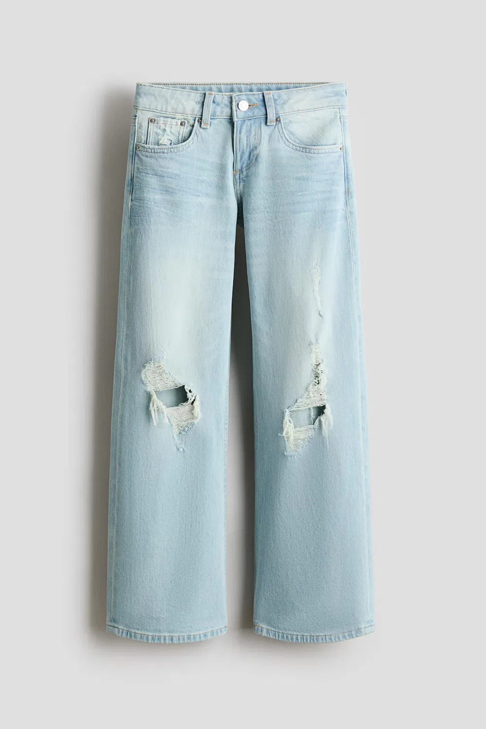 Широкие джинсы с низкой посадкой H&M, Helles Denimblau