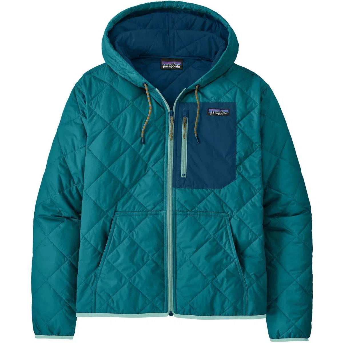 Женский утепленный бомбер с капюшоном Diamond Quilted Patagonia, Belay Blue — фото 3