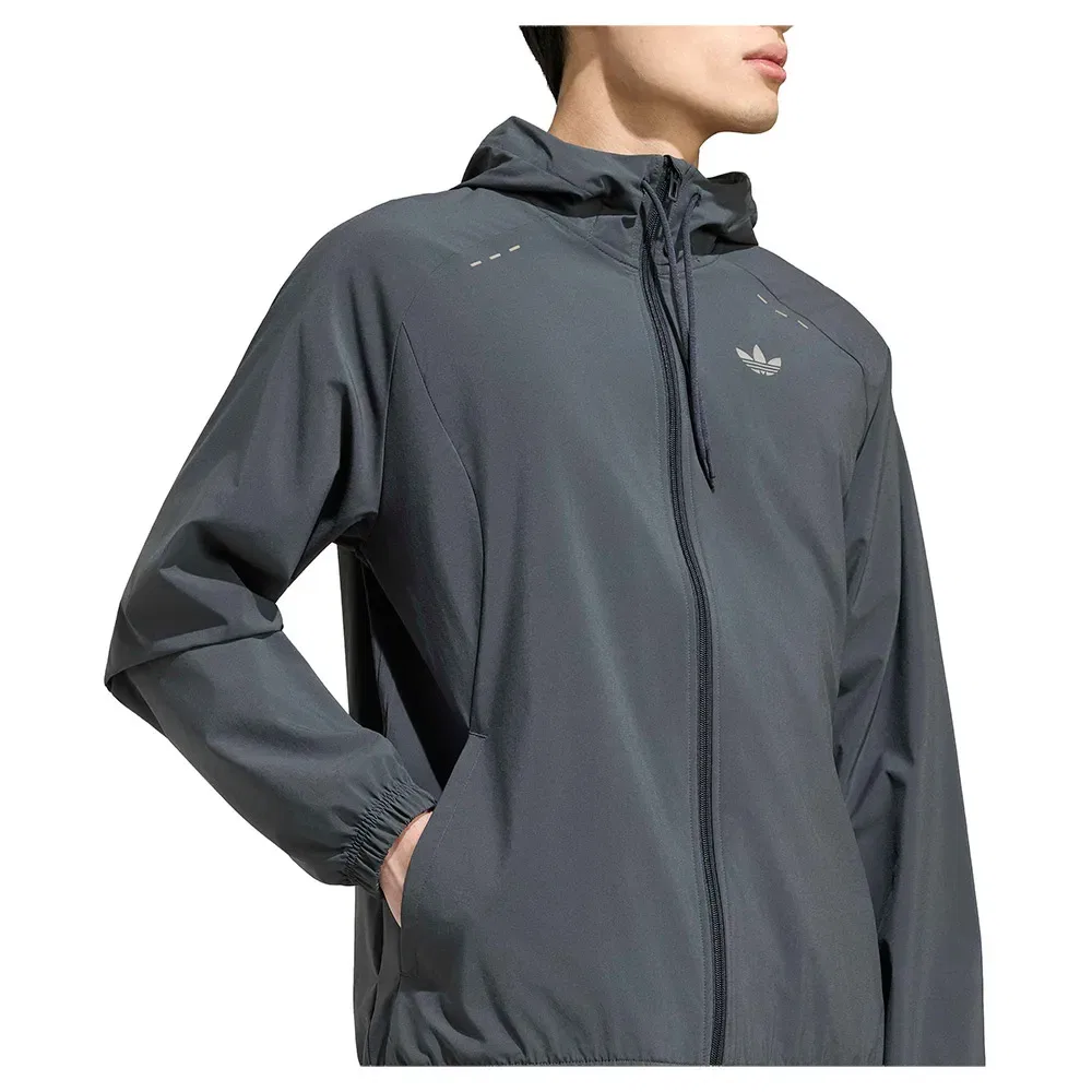 Мужской свитшот с капюшоном Tech Trefoil Essentials Adidas Originals, Grey — фото 3