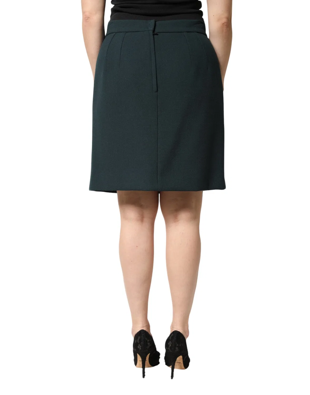 Женская мини-юбка-карандаш с завышенной талией Mid Waist Mini Dolce & Gabbana, Dark Green — фото 4