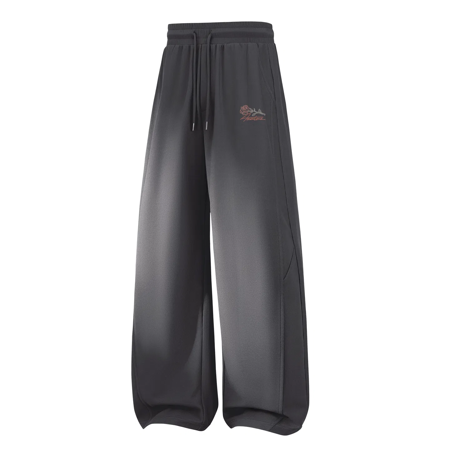Детские штаны повседневные унисекс прямого кроя MINISO, Heavyweight Waffle Knit Dark Gray