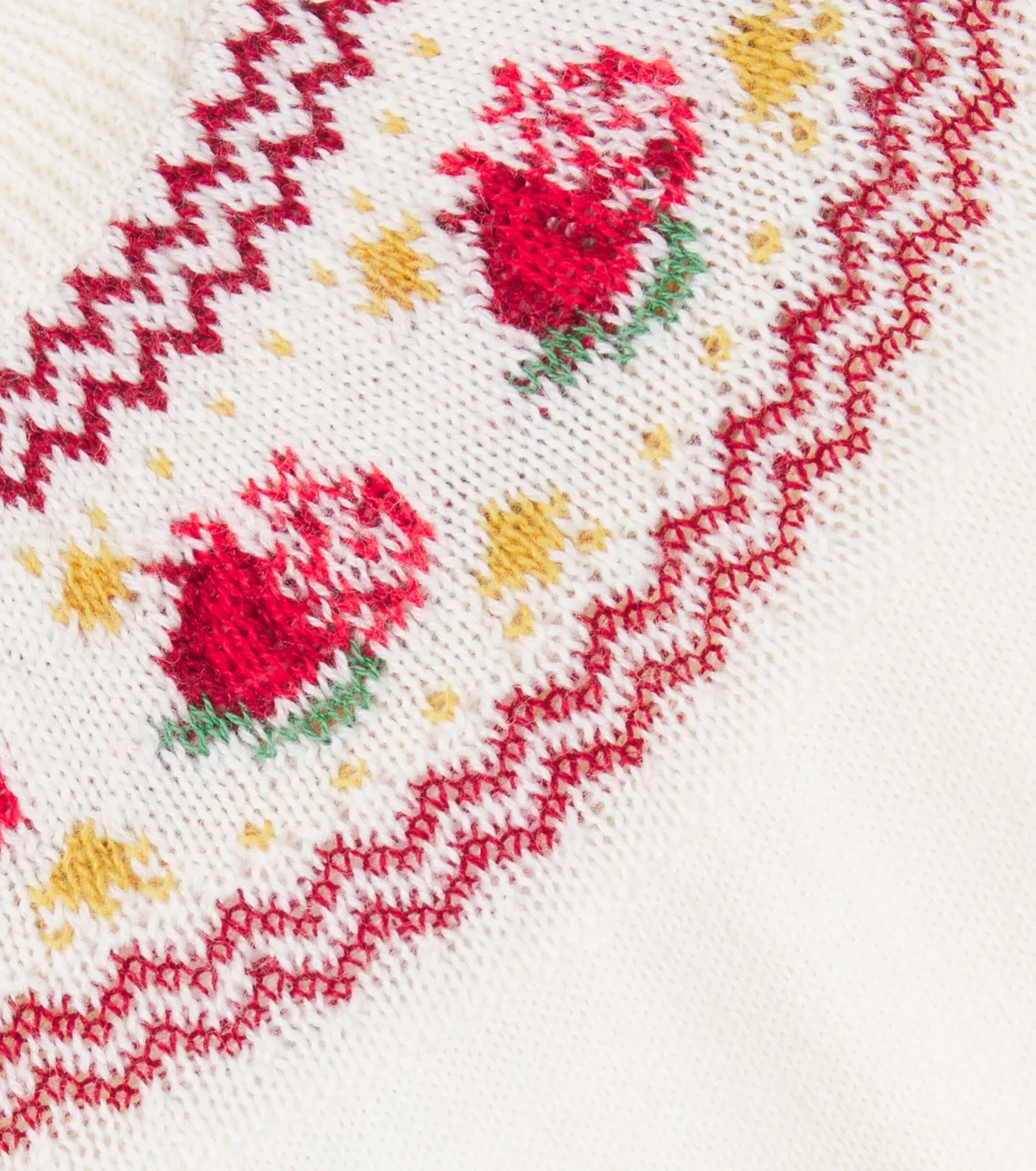 Свитер шерстяной в стиле Fair Isle Гренада La Coqueta, белый — фото 2