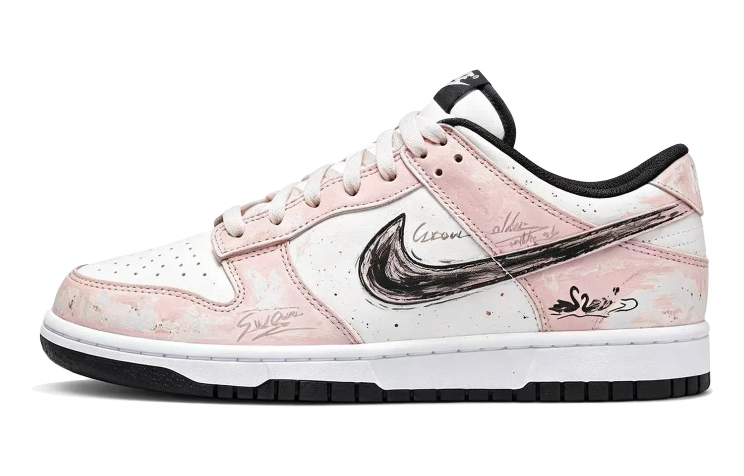 Скейтборд-кроссовки детские с принтом Low Top White Nike, Cherry Blossom Pink — фото 3
