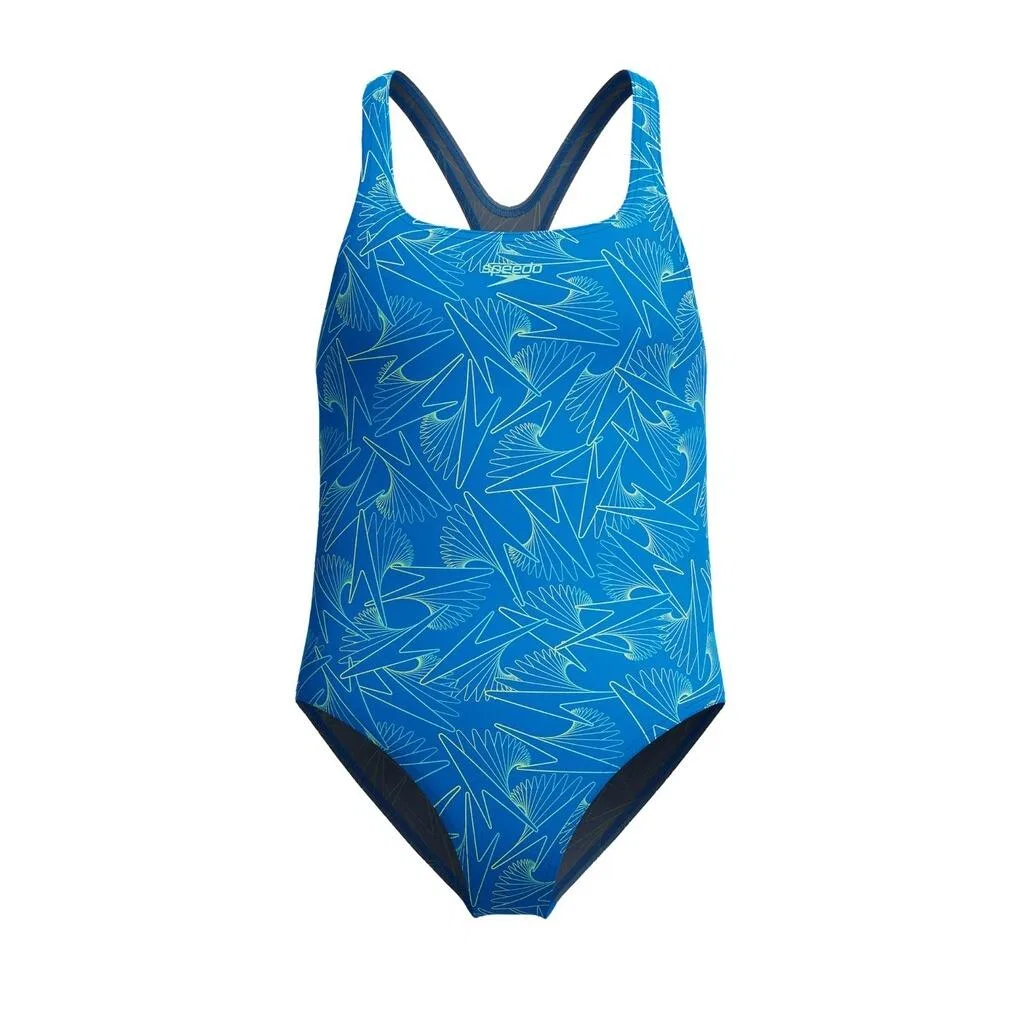 Детский купальник для девочек Hyperboom Allover Medalist Speedo, Blau Lagunenblau