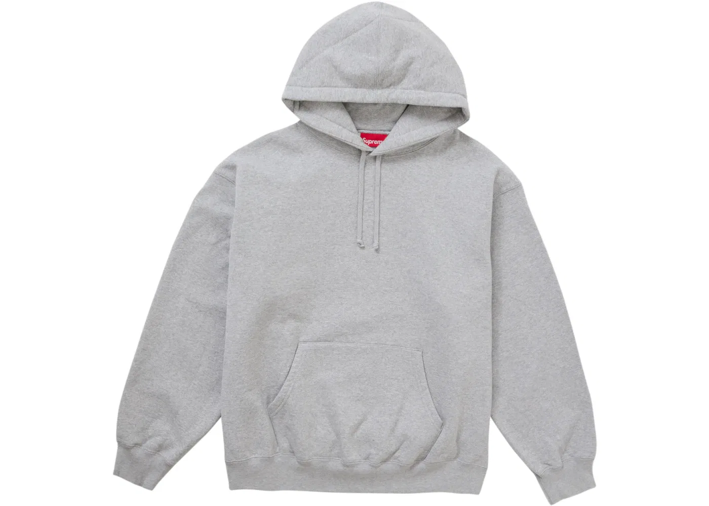 Мужская худи с принтом Supreme Satin Applique FW24 Supreme, Heather Grey — фото 2