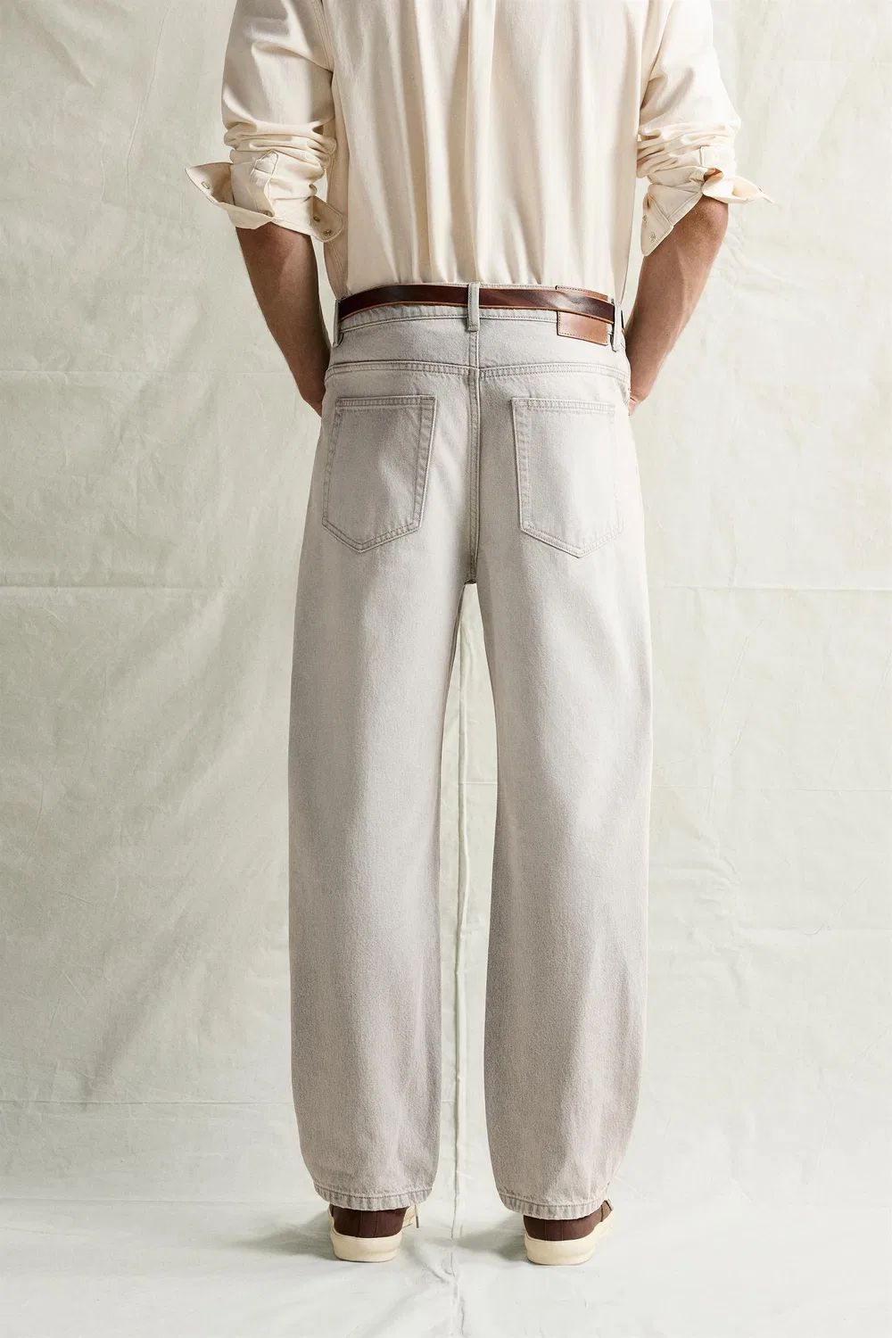 Прямые джинсы, облегающие щиколотку ZARA, Light grey — фото 3