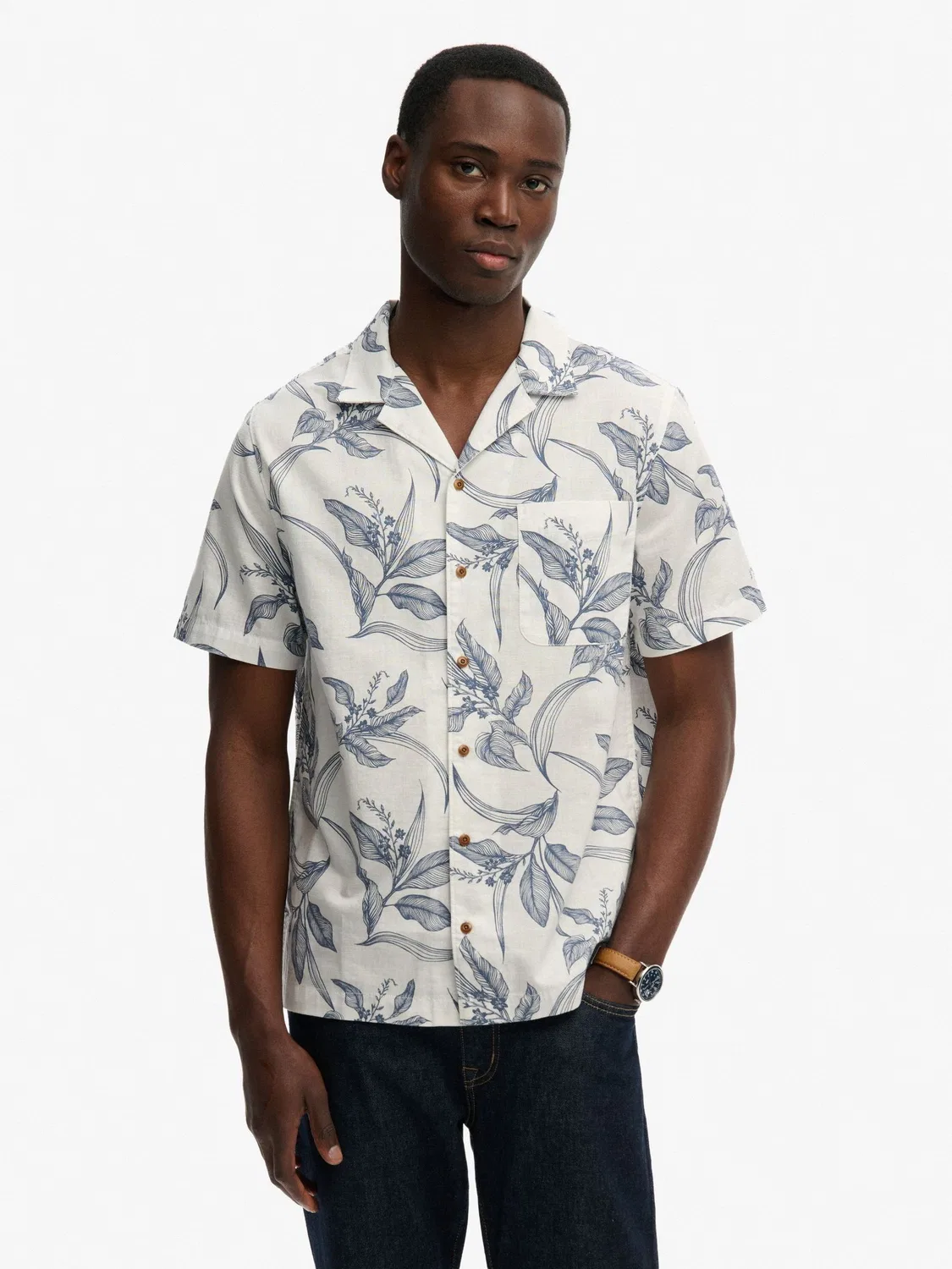 Рубашка хлопковая Vintage Loom Cabana Superdry, синий