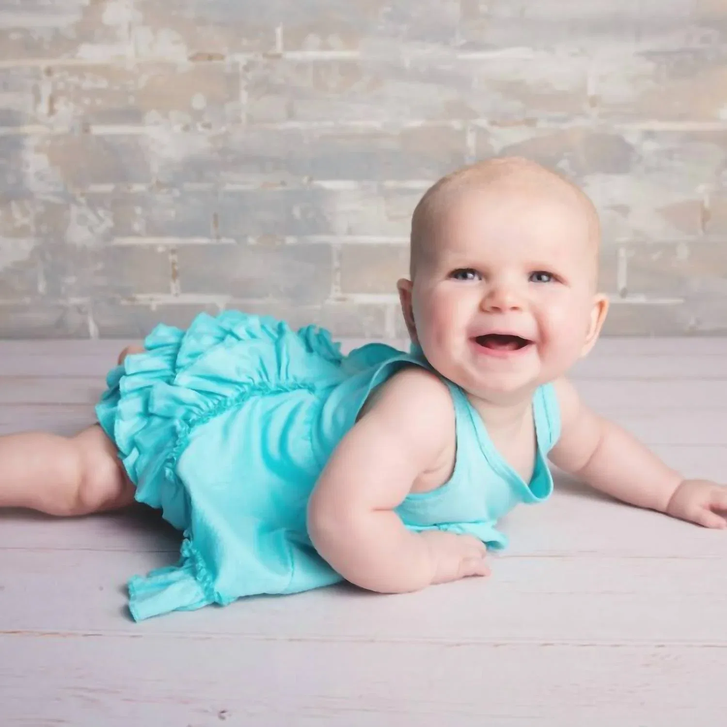 Детское платье-боди для девочек с оборками Calla Lemon Loves Layette, Blue Tint — фото 2