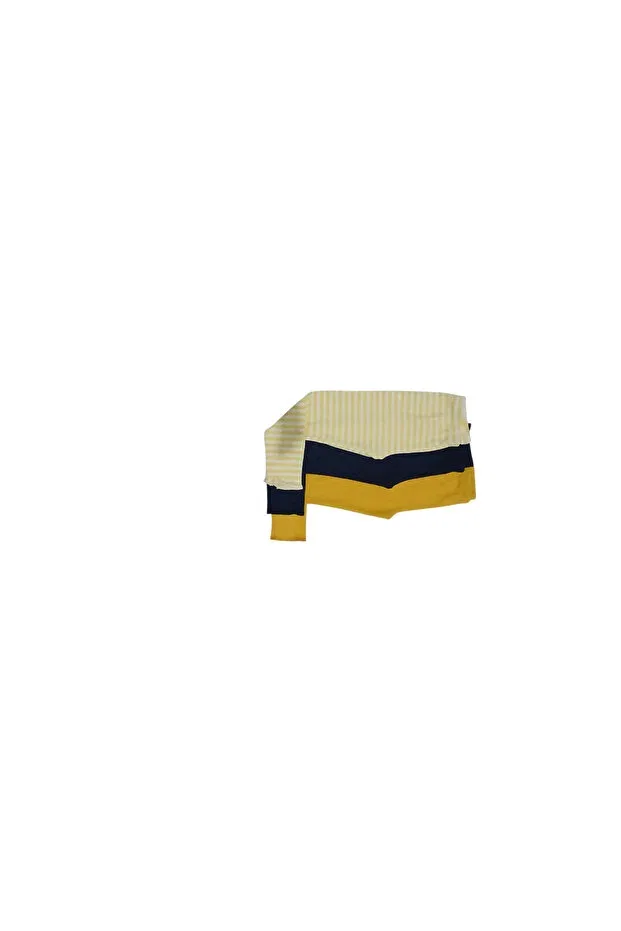 Детские леггинсы для девочек хлопковые Fun Kids, Yellow-Navy Blue-Striped — фото 4