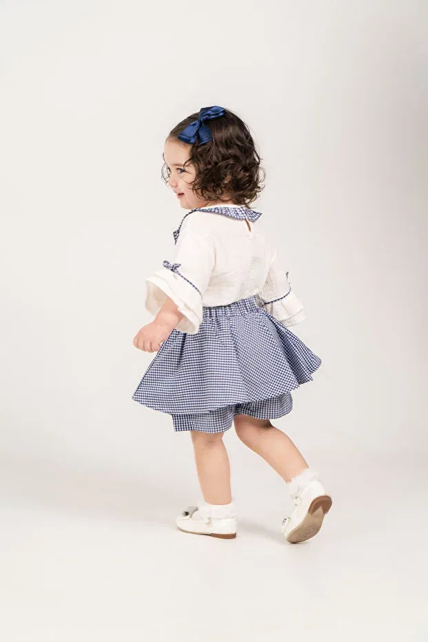 Детский комплект для девочек с муслиновым принтом Glam Jnf Kids, Navy Blue — фото 3