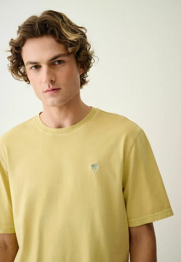 Футболка хлопковая Basic T-shirt Next, Yellow, желтый — фото 4