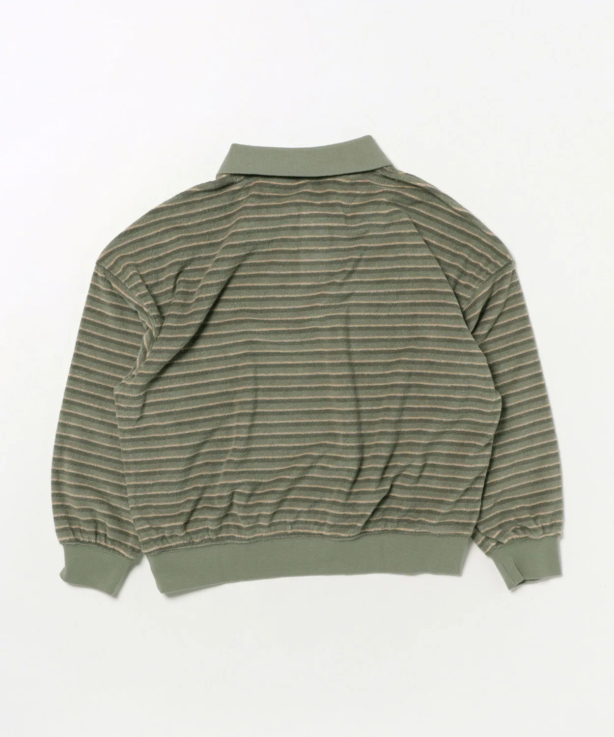 Детский свитшот с воротником с длинным рукавомRetro Stripe Rylee + Cru, Green — фото 2
