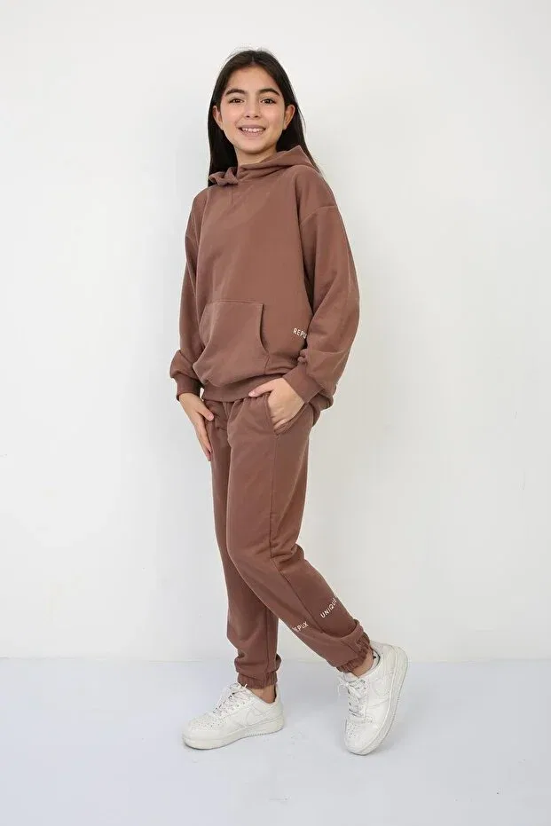 Детский комплект спортивного костюма с капюшоном Replix, Chocolate — фото 3