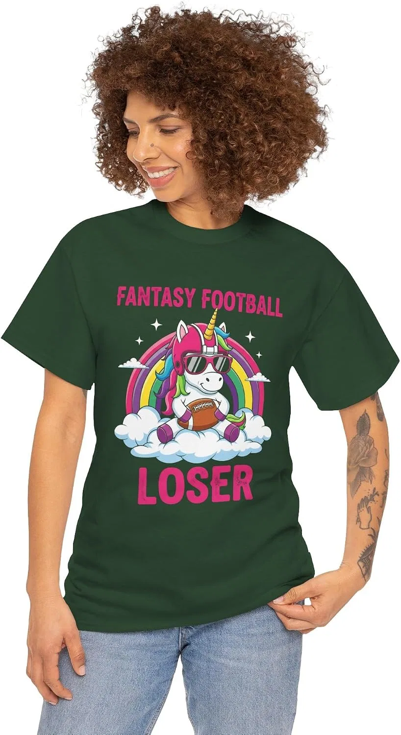 Мужская футболка с принтом Fantasy Football Loser, тёмно-зелёный — фото 3