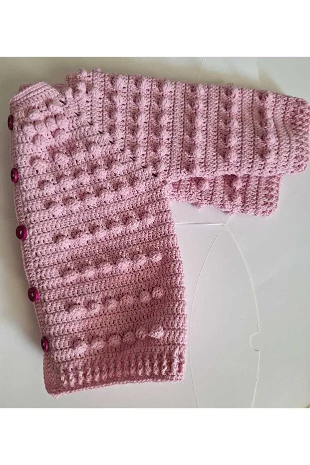 Детский кардиган для девочек хлопковый Basics El Örgüsü, Pink