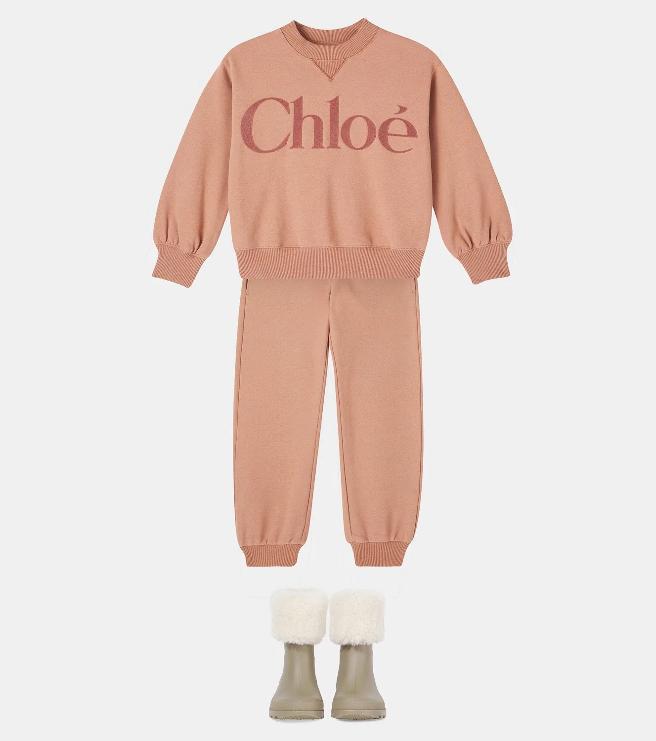 Толстовка из флиса с логотипом Chloé Kids, бежевый — фото 2