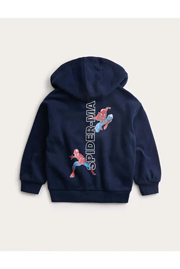 Детский кардиган на молнии с принтом Spider-Man Marks & Spencer, Navy Blue — фото 2