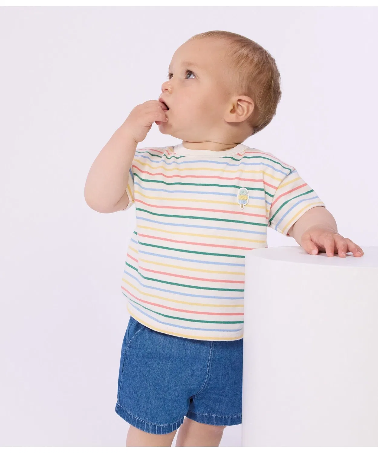 Детская футболка с длинным рукавом с принтом PETIT BATEAU, White