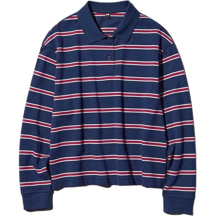 Женское поло с коротким рукавом Blue UNIQLO, Blue