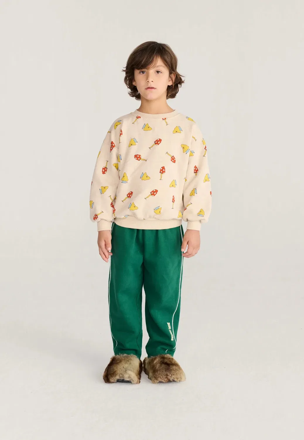 Толстовка унисекс с изображением дуэта грибных монстров Bobo Choses, Off-White — фото 2