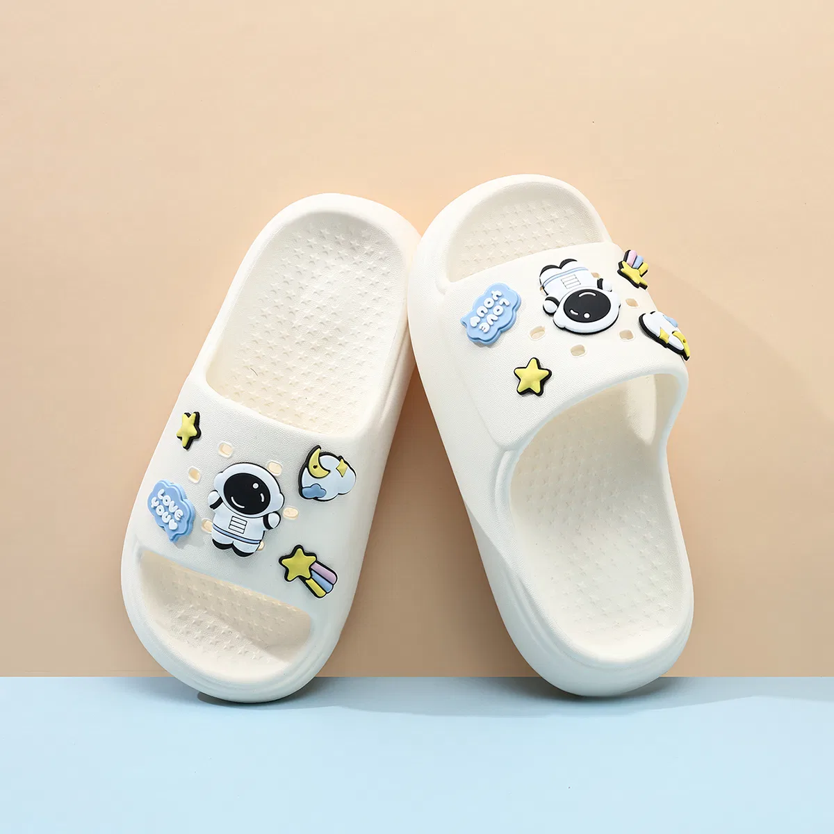 Детские домашние тапочки из ЭВА с ремешком, Light Blue, VENICEW — фото 4