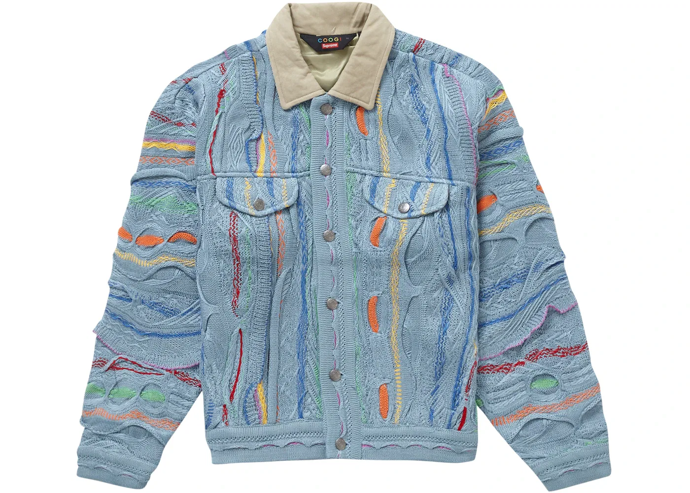 Мужская куртка-тракер с узором Coogi Supreme, Blue