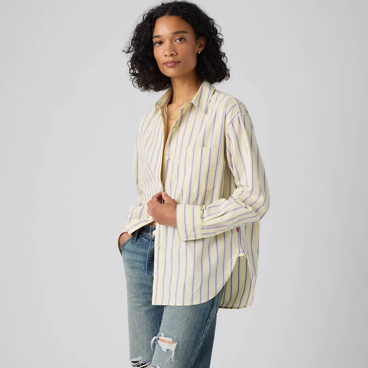 Рубашка парня Harlie на пуговицах Levi's, Costanza Stripe French Vanilla - Multi-Color