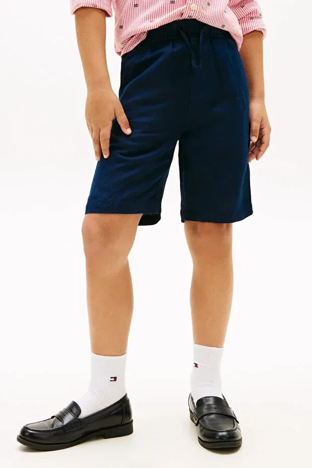Детские шорты для мальчиков льняные Tommy Hilfiger, Navy Blue