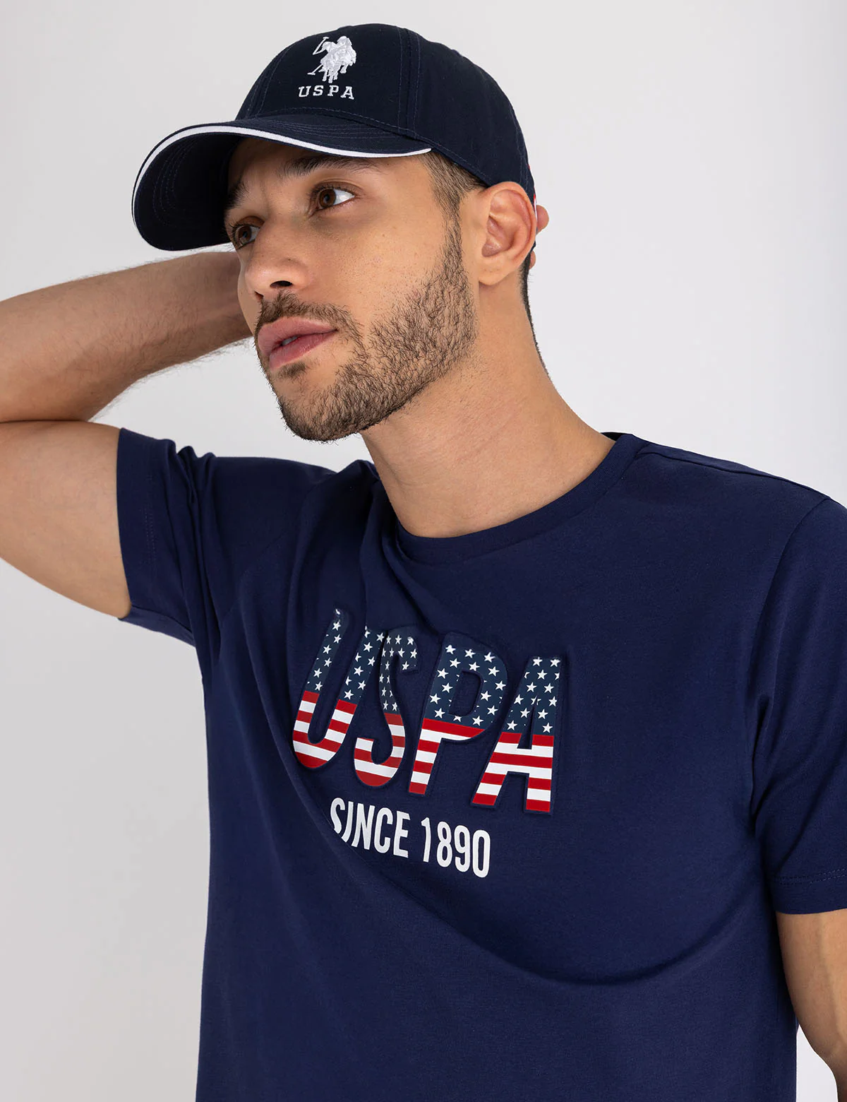 

Футболка U.S. Polo Assn Uspa Embossed Wordmark Jersey, темно-синий