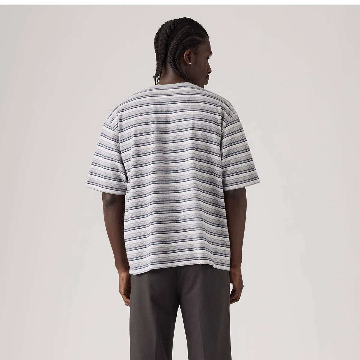 Рабочая футболка с коротким рукавом и карманом Levi's, Porter Stripe Medium Heather Grey - Multi-Color — фото 4