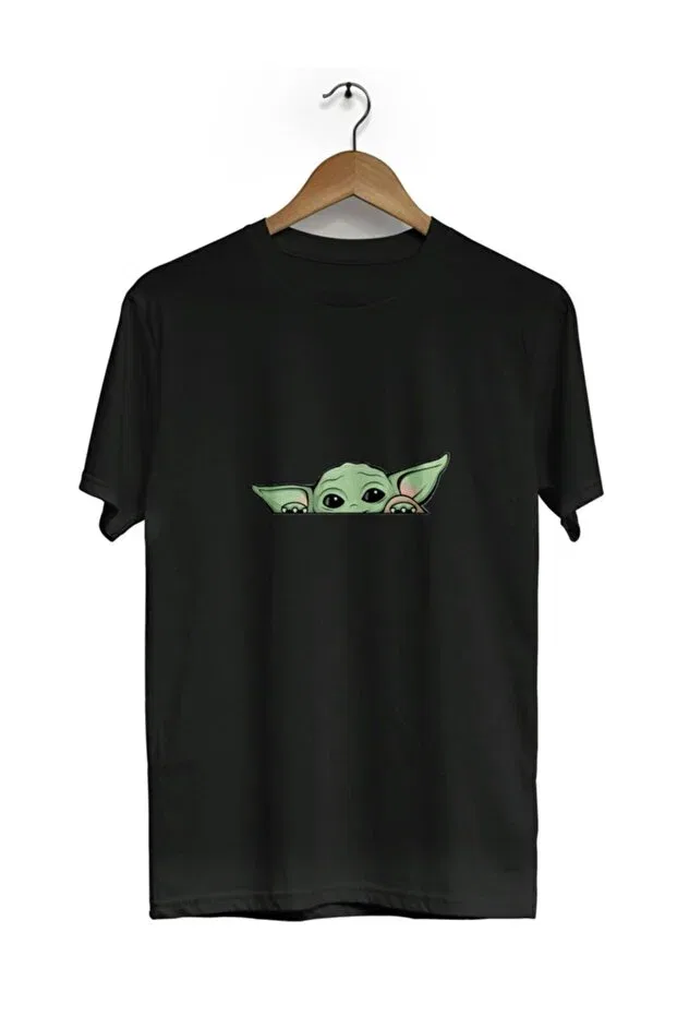 Детская футболка для мальчиков с принтом Master Yoda Star Wars Crew Neck Short Sleeve T-shirt BLL3420 Generic Brands, Black