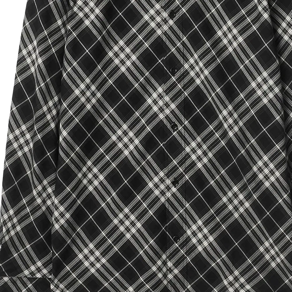 Мужская рубашка из фланели в клетку Burberry, черный — фото 4