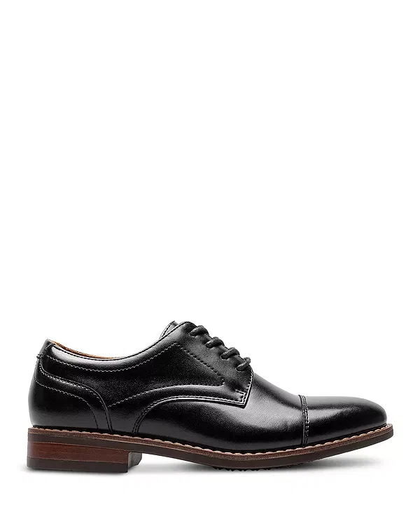 Детские классические туфли для мальчиков на шнуровке Rucci Cap Toe Oxford Florsheim Kids, черный — фото 2