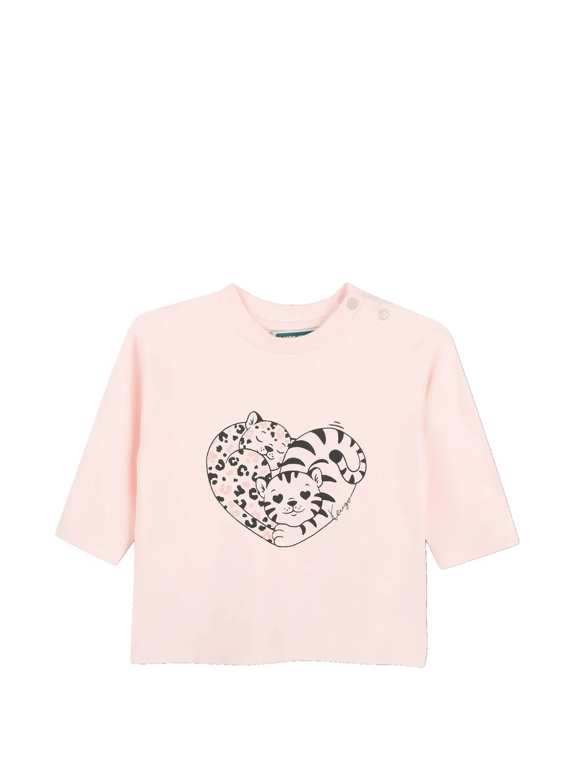 Футболка с длинными рукавами и графичным принтом Kenzo Kids, розовый