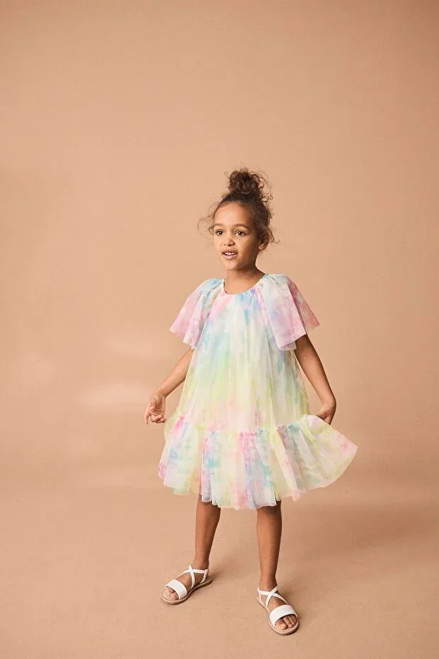 Детское платье для девочек из тюля с коротким рукавом Next Baby, Multicolor — фото 2