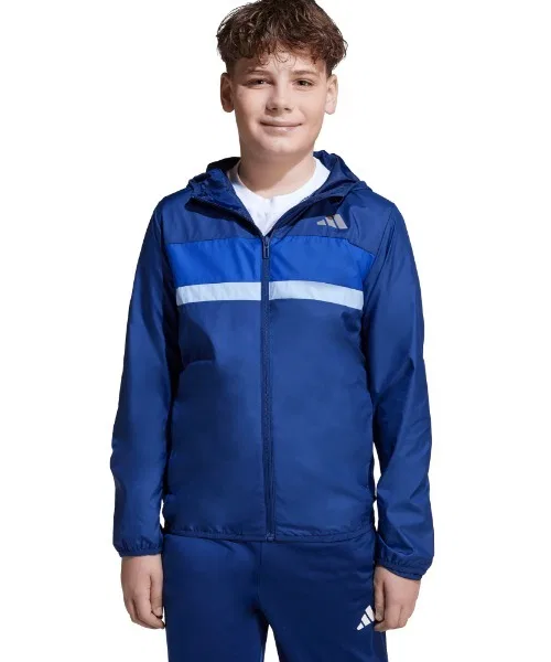 Детский ветрозащитный куртка с капюшоном Tiberio Adidas, Navy — фото 2