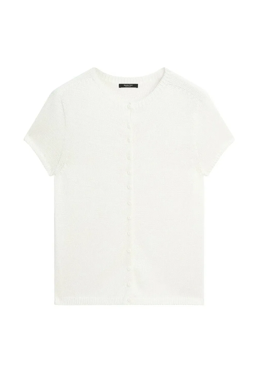 Вязаный кардиган из смеси хлопка и шелка Massimo Dutti, White — фото 4