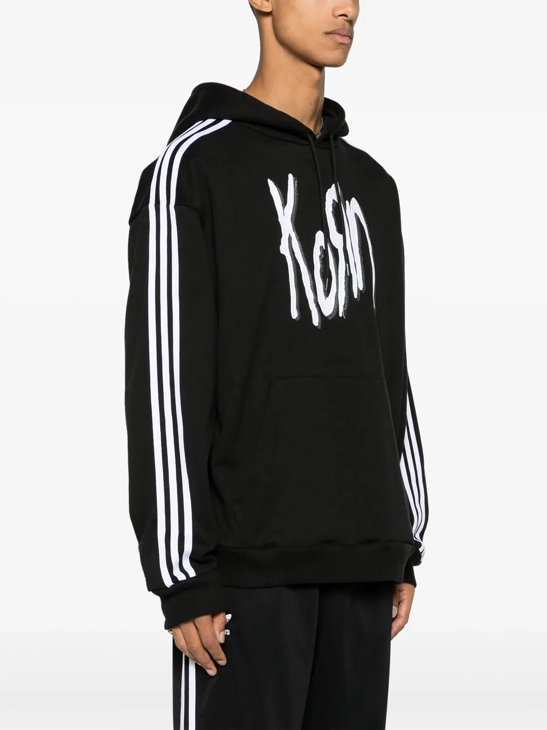 Худи с вышивкой из коллаборации с Korn Adidas, черный — фото 3