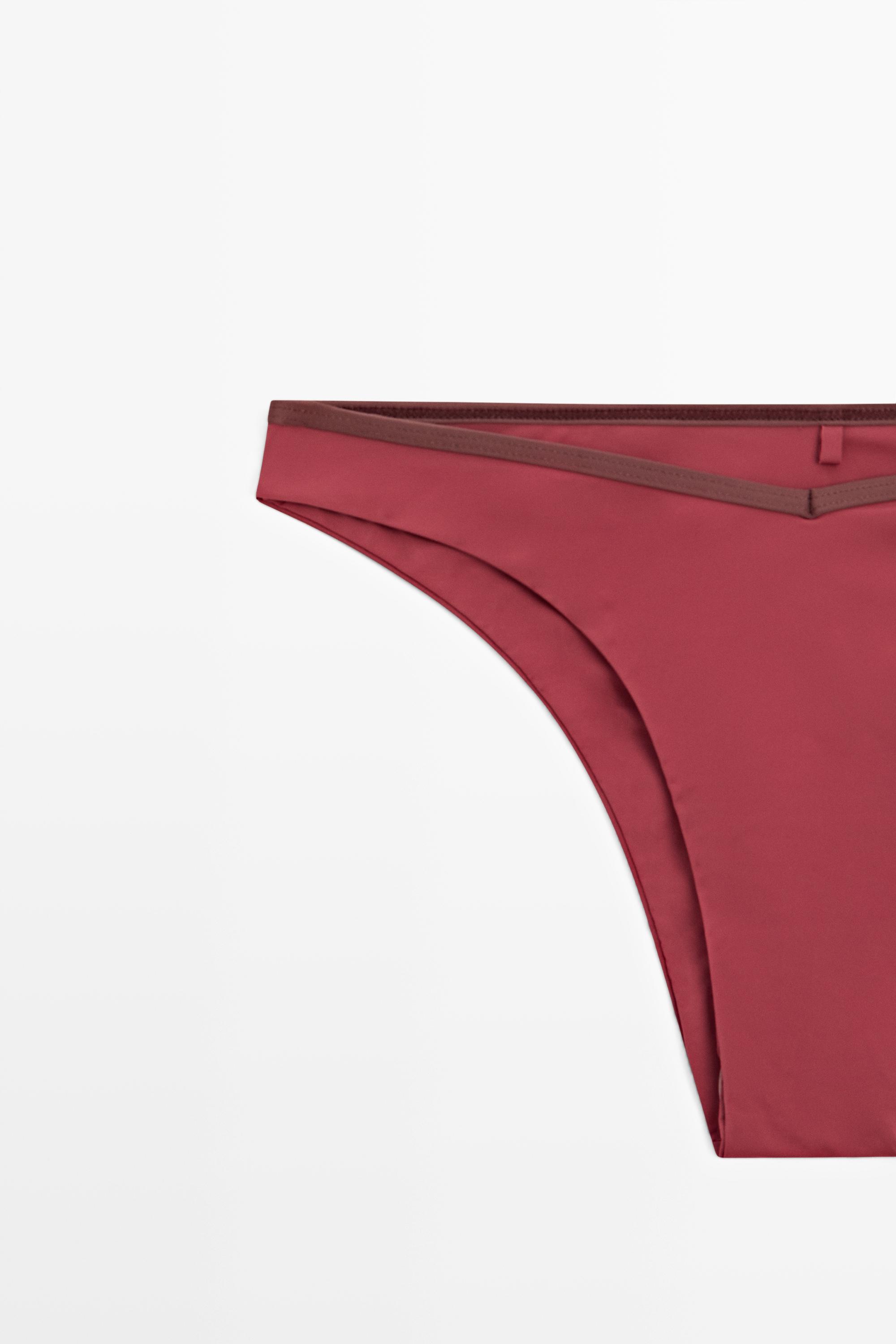Плавки-бикини Massimo Dutti Contrast, розовый — фото 4