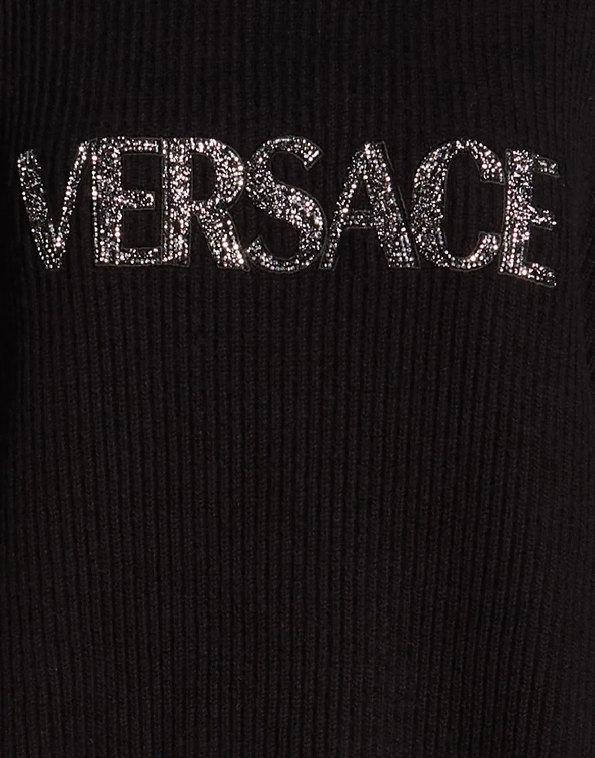 Женский свитер с вышивкой и кристаллами Cashmere Versace, черный — фото 4