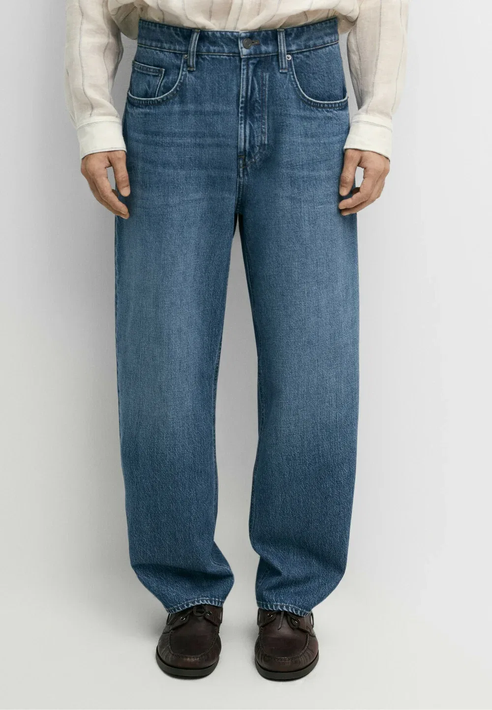 Джинсы прямого кроя - джинсы свободного кроя Massimo Dutti, Dark Blue